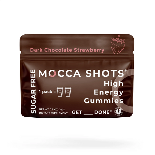 Sugar Free Mocca Shots Energy Gummies | 12-Pack - Dark Chocolate Strawberry