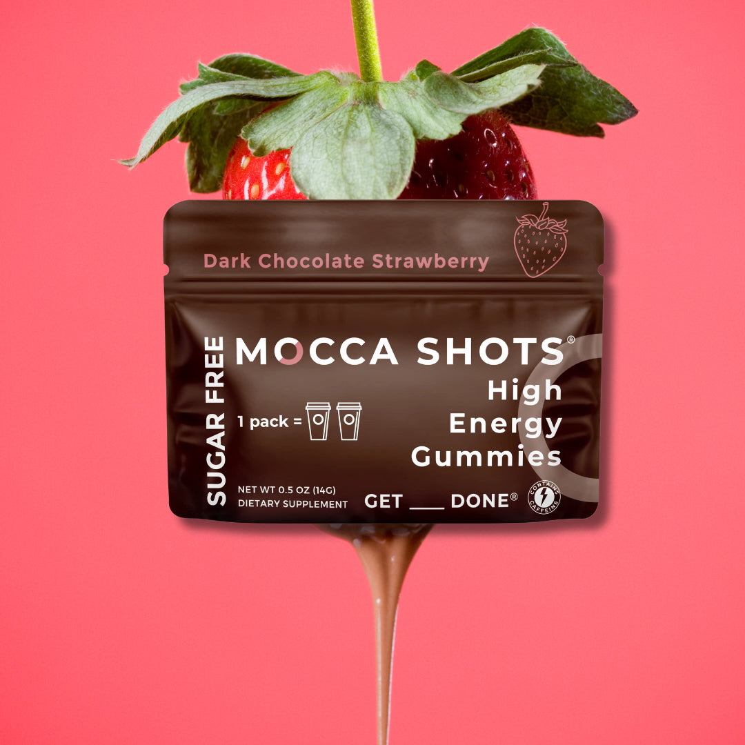 Sugar Free Mocca Shots Energy Gummies | 12-Pack - Dark Chocolate Strawberry