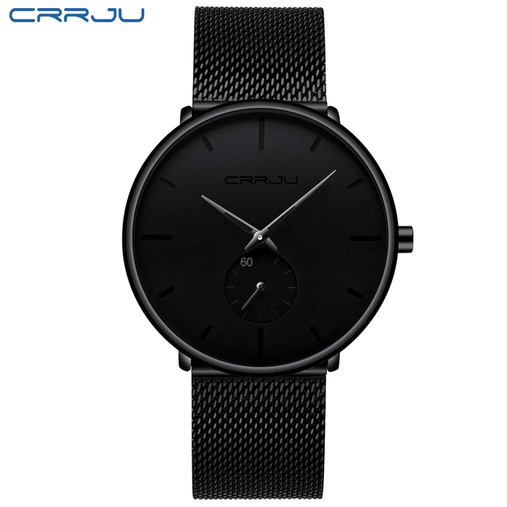 Men Watch CRRJU Watch Women Quartz Dress Watches Fashion Unisex Ultra