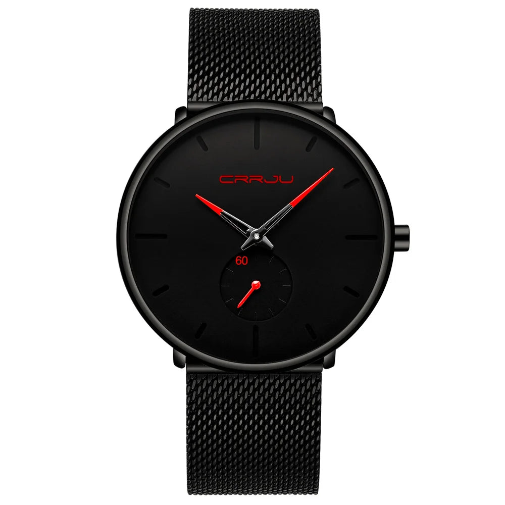 Men Watch CRRJU Watch Women Quartz Dress Watches Fashion Unisex Ultra