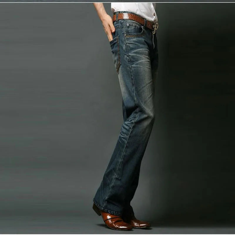 ICPANS Mens Flared Jeans Bootcut Boot Cut Jeans Men Leg Fit Classic Denim