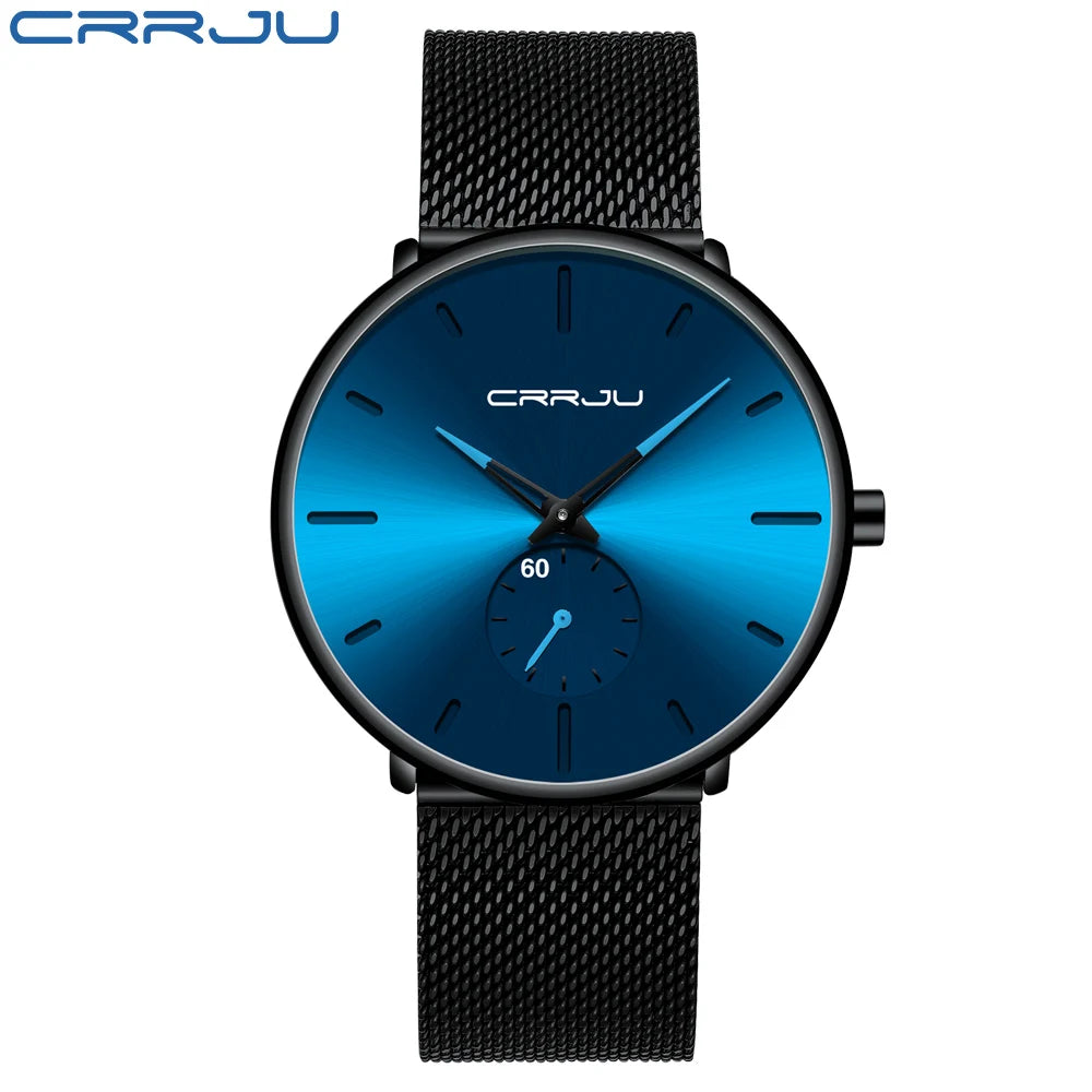 Men Watch CRRJU Watch Women Quartz Dress Watches Fashion Unisex Ultra