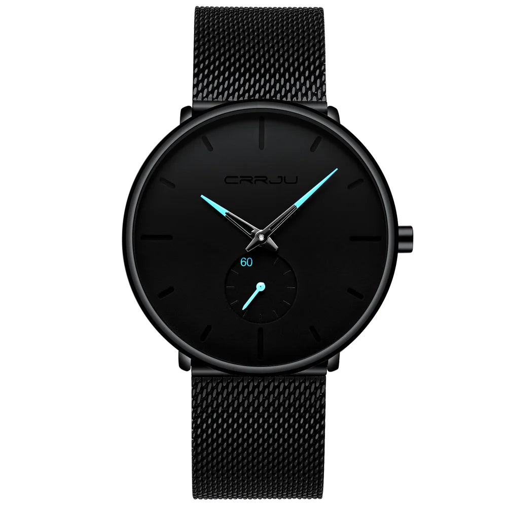 Men Watch CRRJU Watch Women Quartz Dress Watches Fashion Unisex Ultra