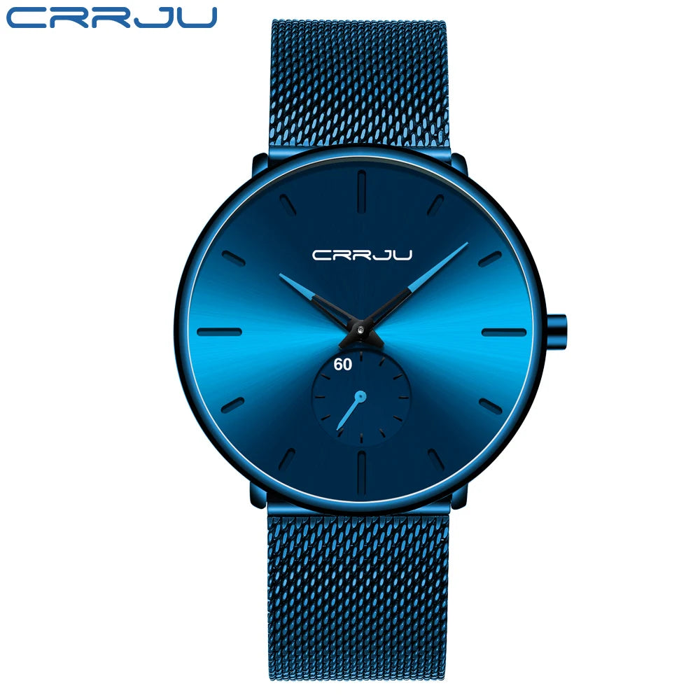 Men Watch CRRJU Watch Women Quartz Dress Watches Fashion Unisex Ultra