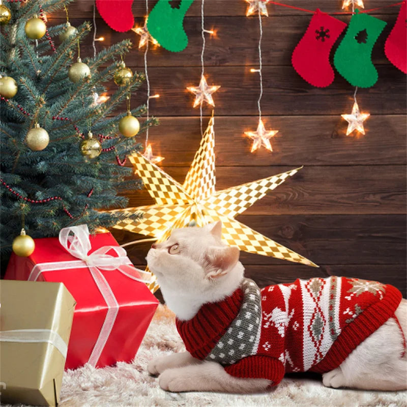 Cute Cat Sweater Costume Winter Warm Pet Clothes for Cats