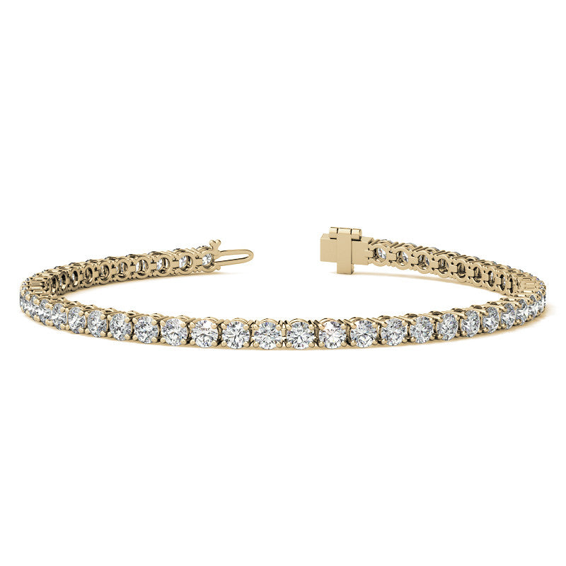 Tennis Bracelet - 3mm Stones - 14K Gold Overlay in White, Yellow or Rose Gold