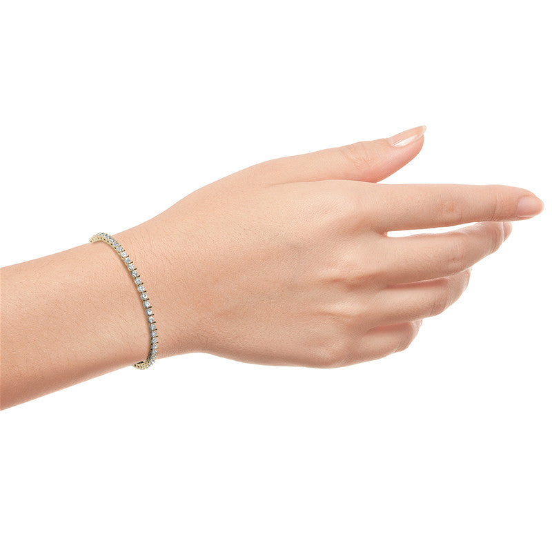 Tennis Bracelet - 3mm Stones - 14K Gold Overlay in White, Yellow or Rose Gold