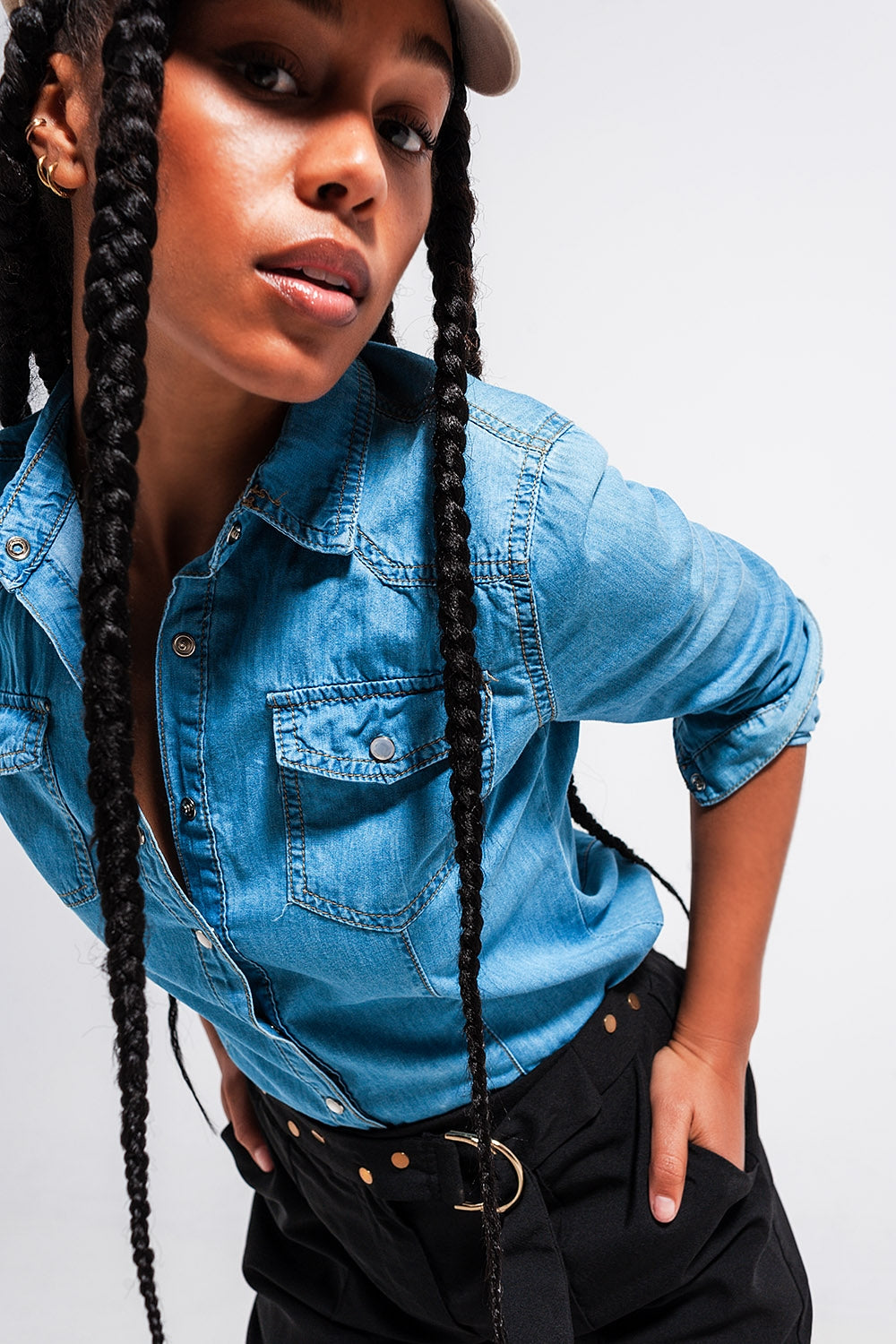 Denim Shirt in Mid Blue