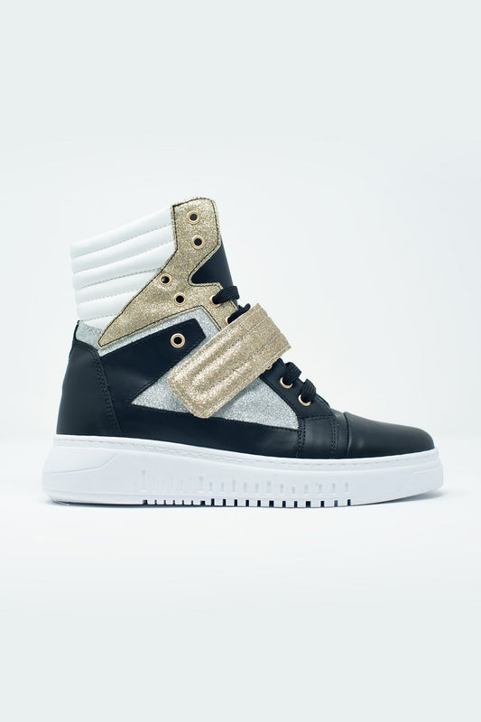 Hi-Top Sneakers in Gold