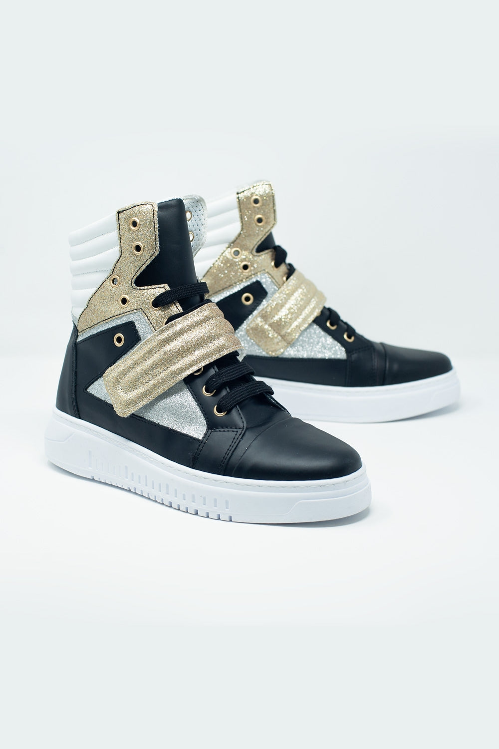 Hi-Top Sneakers in Gold