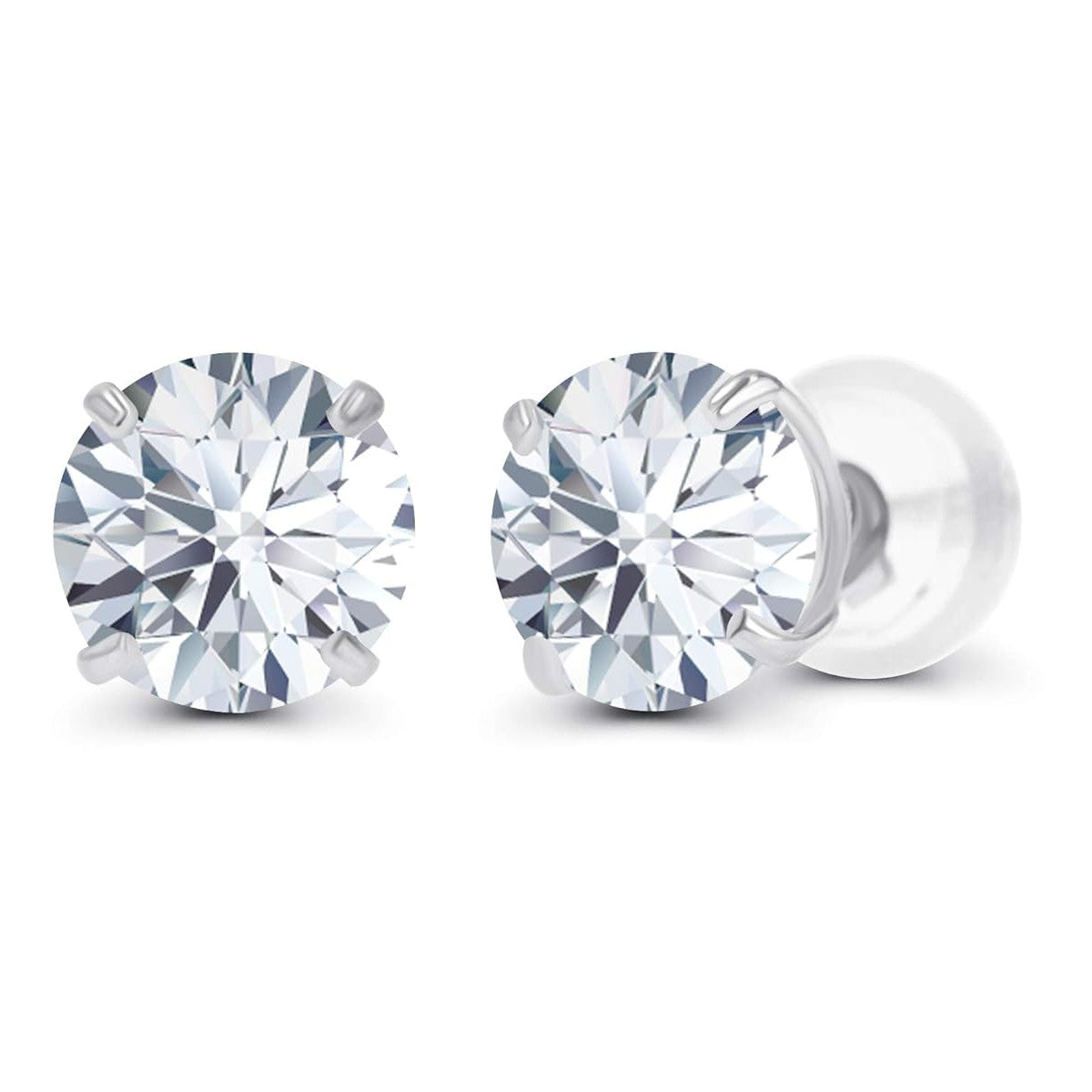 2.50 CTW AGI Certified Lab-Grown Diamond Stud Earrings in 14K White Gold –
