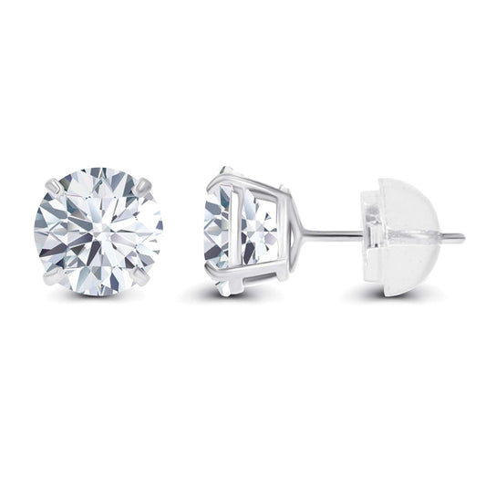 2.50 CTW AGI Certified Lab-Grown Diamond Stud Earrings in 14K White Gold –