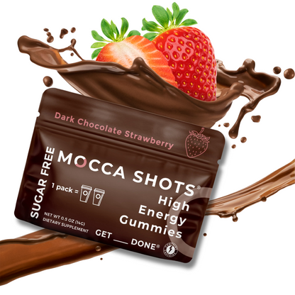 Sugar Free Mocca Shots Energy Gummies | 12-Pack - Dark Chocolate Strawberry