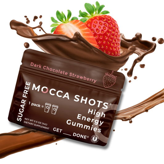 Sugar Free Mocca Shots Energy Gummies | 12-Pack - Dark Chocolate Strawberry