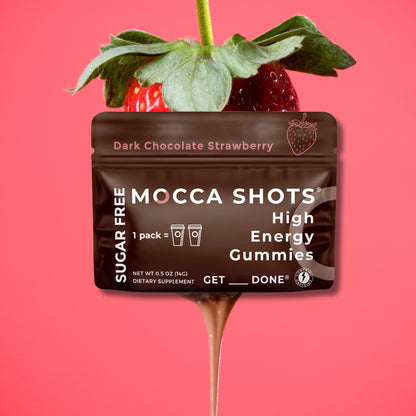 Sugar Free Mocca Shots Energy Gummies | 12-Pack - Dark Chocolate Strawberry