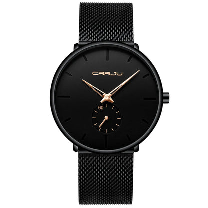 Men Watch CRRJU Watch Women Quartz Dress Watches Fashion Unisex Ultra