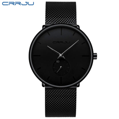 Men Watch CRRJU Watch Women Quartz Dress Watches Fashion Unisex Ultra
