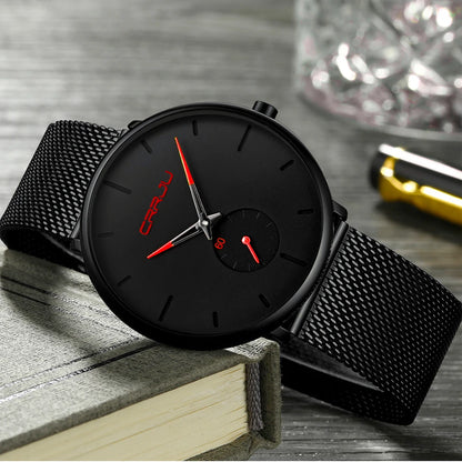 Men Watch CRRJU Watch Women Quartz Dress Watches Fashion Unisex Ultra