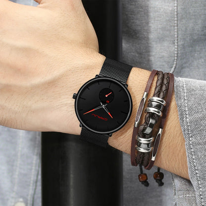 Men Watch CRRJU Watch Women Quartz Dress Watches Fashion Unisex Ultra