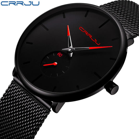 Men Watch CRRJU Watch Women Quartz Dress Watches Fashion Unisex Ultra