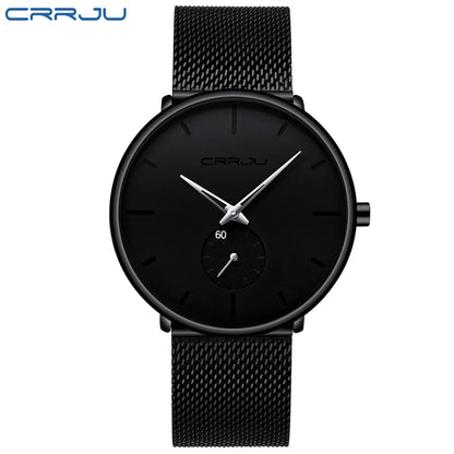 Men Watch CRRJU Watch Women Quartz Dress Watches Fashion Unisex Ultra