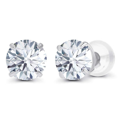 2.50 CTW AGI Certified Lab-Grown Diamond Stud Earrings in 14K White Gold –