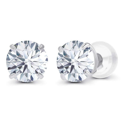 2.50 CTW AGI Certified Lab-Grown Diamond Stud Earrings in 14K White Gold –