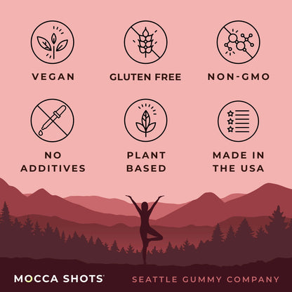 Sugar Free Mocca Shots Energy Gummies | 12-Pack - Dark Chocolate Strawberry
